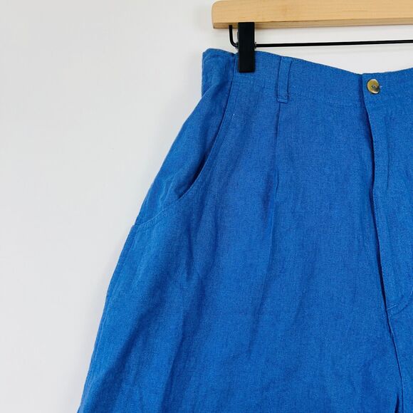 Sigrid Olsen Blue Linen Blend Shorts Size 10 NWT Casual Comfort Wear Essential - Picture 5 of 14